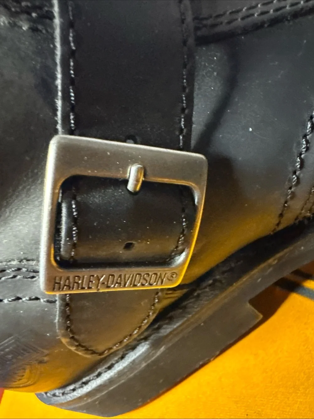 Harley Davidson D95264 Mens 11M Black Leather Riding Boots Lace Buckle Side Zip